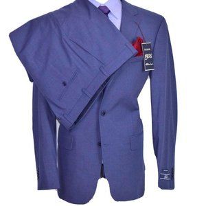 New Jos A Bank Slim Fit Mens 2pc‎ Blue Suit Jacket Size 44-R Flat Front Pant 38